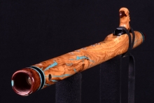 Olive Burl Native American Flute, Minor, Mid F#-4, #H57A